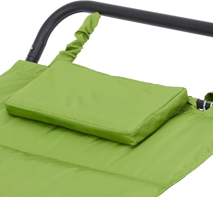 SEDLAV Belden Park Polyester Hammock with Stand and Pillow, 90.55" L x 38" W x 32" H (Green)