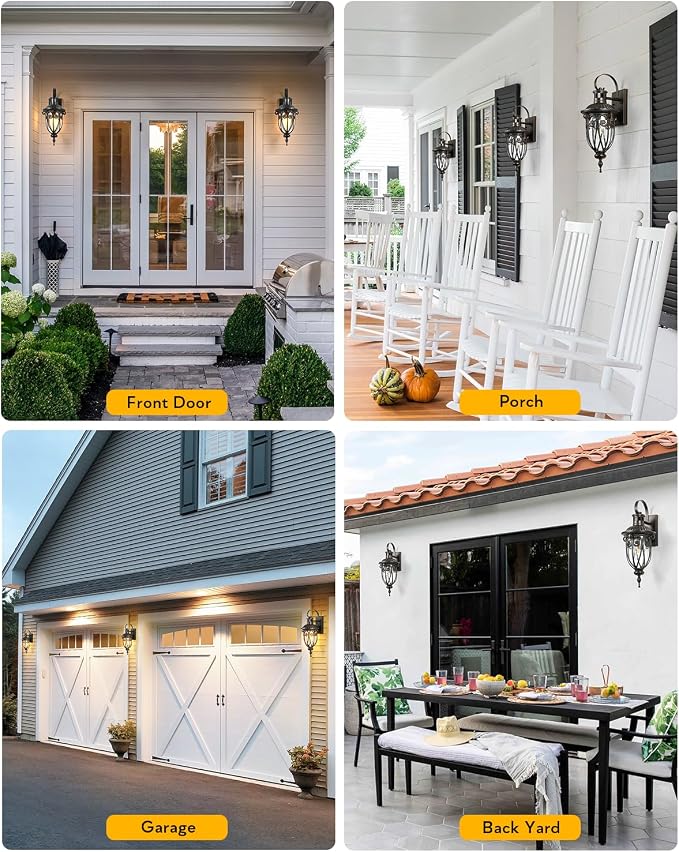 VIANIS Motion Sensor Outdoor Lights, Motion Lights for Outside Dusk to Dawn, Waterproof Porch Lights Outdoor, Oil Rubbed Bronze Exterior Lighting Fixtures for House, Porch, Garage, Doorway