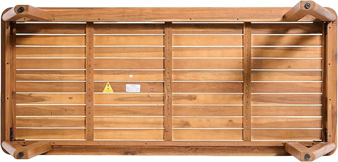 Christopher Knight Home Cove Acacia Wood Outdoor Dining Set for 6, Patio Dining Table with Bench, 3 Piece Outdoor Dining Table Set, Teak