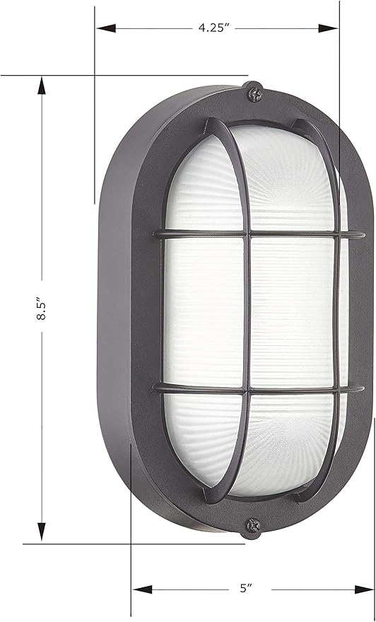 WISBEAM 2 Pack LED Bulkhead Light, Outdoor Bulkhead LED Wall Light, Dimmable, 6W Replace 60W, 450 Lumen 3000K Daylight White 80CRI, Water-Proof, ETL Rated