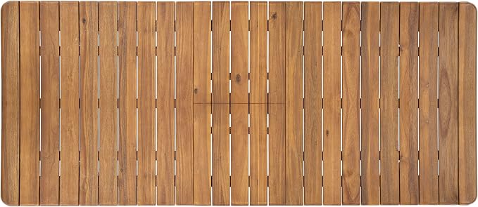 Christopher Knight Home Tanya 7 Piece Acacia Wood Outdoor Dining Table Set for 6, Extendable Dining Table and 6 Chairs with Wicker Seat & Backrest, Outdoor Patio Furniture Set, Light Grey + Teak
