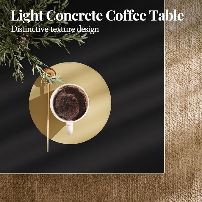 UPHA 28" Square Outdoor Coffee Table, Modern Hollow Concrete Patio Table, Small Minimalist Low Accent Table for Living Room, Balcony, Deck, Backyard, Bronze