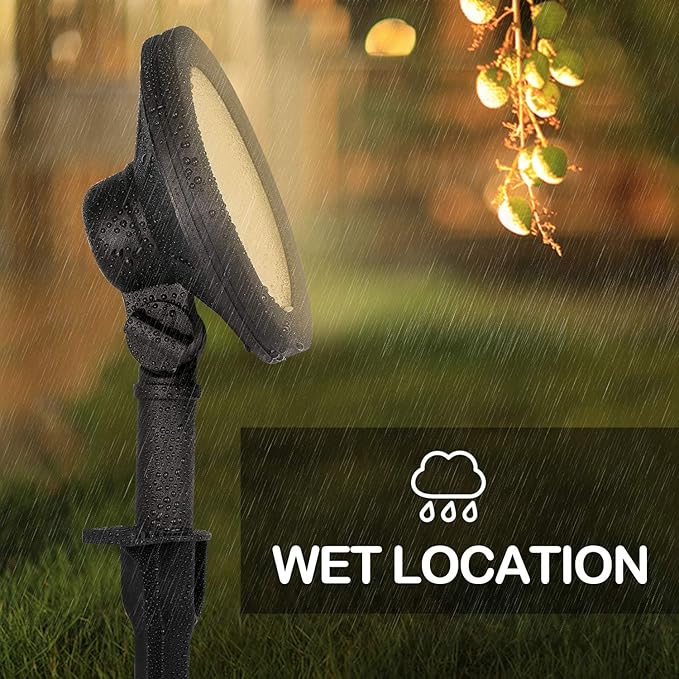 hykolity Low Voltage LED Landscape Wall Wash Light, 12V Outdoor Spotlight | Die-Cast Aluminum, Waterproof Pathway Lights, 7.4W 430LM, Black Outdoor Landscape Lighting for Tree, Building, 6 Pack