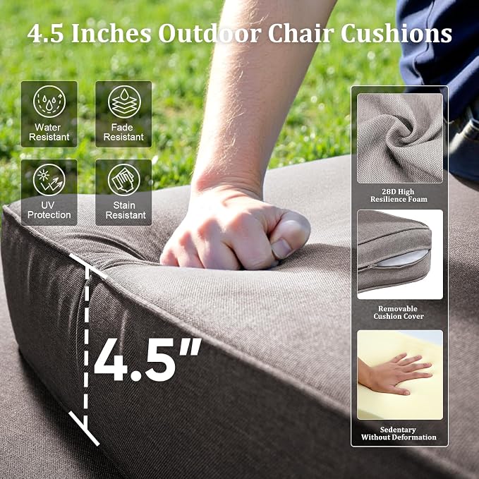 7-Piece Outdoor Patio Furniture Set with 4 Swivel Chairs, All-Weather Wicker Sofa Set for Garden, Yard, Porch and Poolside Seating Grey