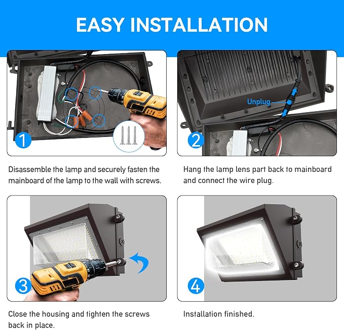 120W LED Wall Pack Light with Dusk-to-Dawn Photocell Sensor, 16800LM 5000K | IP66 Waterproof 120V LED Security Flood Lighting Outdoor Wall Mount Lights for Parking Lot, Warehouse, Factory, Yard 2 Pack