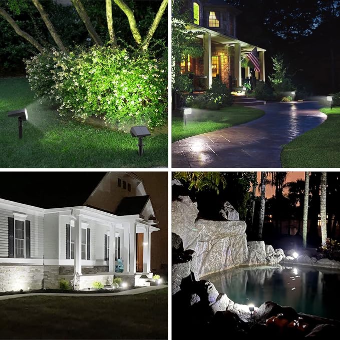 WELALO Solar Lights Outdoor, IP68 Waterproof, 65 LED, Cool White, 10 Pack | 3 Lighting Modes, Long Lasting, Dimmable, Luces Solares Para Exteriores for Outside Yard Garden Pathway Landscape Walkway