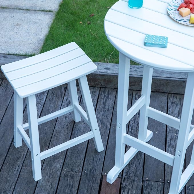 nalone 40" Outdoor Bar Table, All Weather HDPE Bar Height Patio Table Counter Round Patio Cocktail Bar Tables, Tall Bistro Pub Table for Deck, Porch, Backyard, Garden