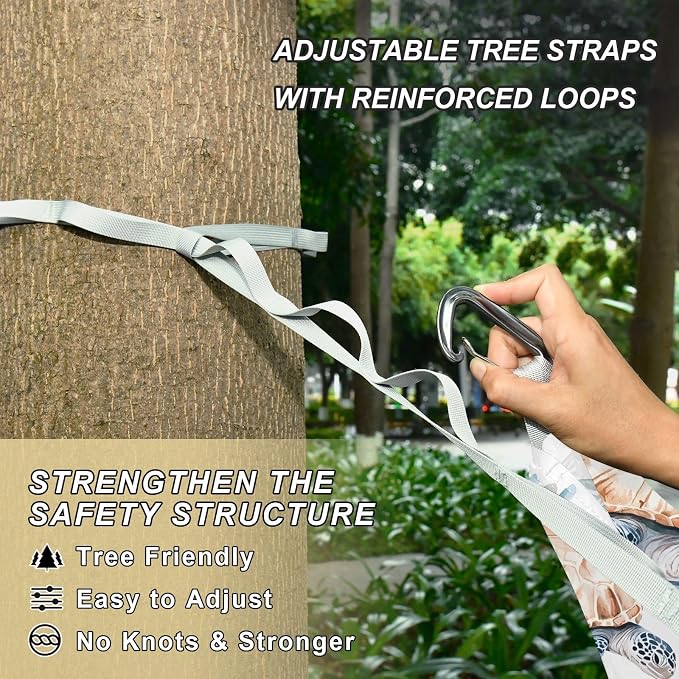 Camping Hammock Outdoor Hammocks for Outside Watercolor Sea Turtle Waterweed Beach Trees Portable Lightweight with Pockets Tree Straps Indoor