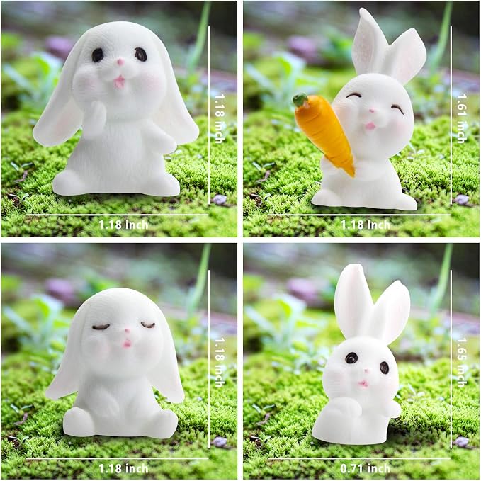 Easter Decoration Rabbit Miniature Fairy Garden Decoration Accessories Sculptures Statues,Yard Garden Decor for Outside Gnomes Outdoor Decor for Patio Zen