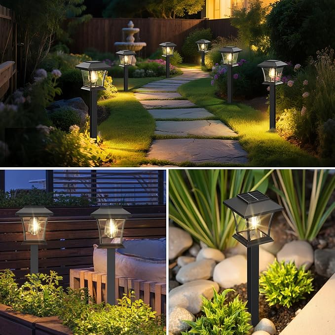 Sparkblaze Solar Pathway Lights Outdoor, 10 Pack, Warm White | Ideal for Walkways, Gardens, Lawns, Driveways & Landscape Lighting, Automatic Dusk-to-Dawn Lighting