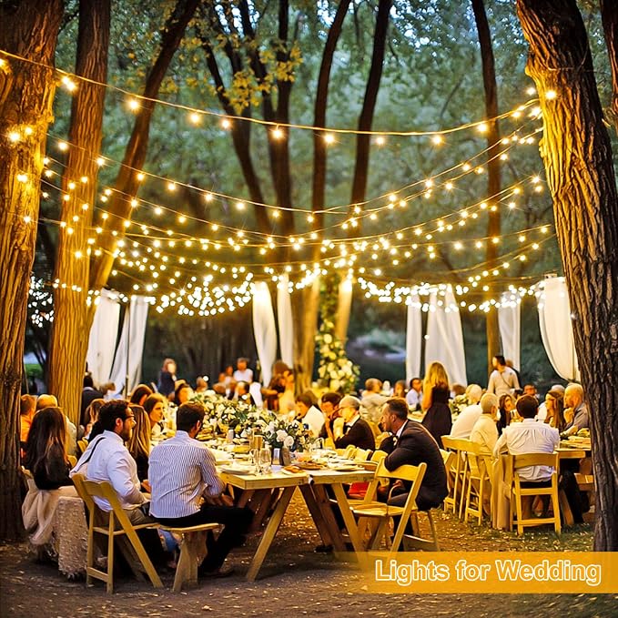 JMEXSUSS 1000 LED Christmas String Lights with Remote, Outdoor Lights | Plug in Warm White Christmas Tree Lights for Indoor Outdoor Bedroom Garden Yards Party Holiday Wedding Decor,Clear Wire