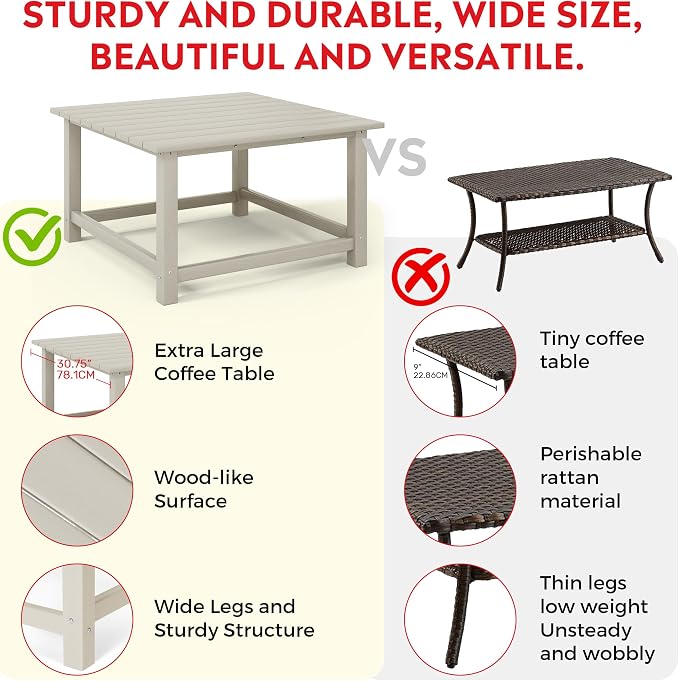 Costaelm Outdoor Kids Table, Toddler Dinner Table Baby Desk Outdoor Childrens Party Tables for Arts & Crafts, Snack Time, Multi-Activity Desk for Ages 2-8 in Classroom/Outside, Sand
