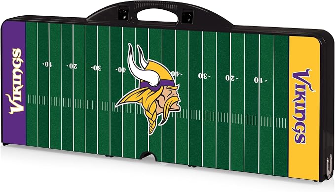 PICNIC TIME NFL Picnic Table Portable Folding Table with Seats and Umbrella
