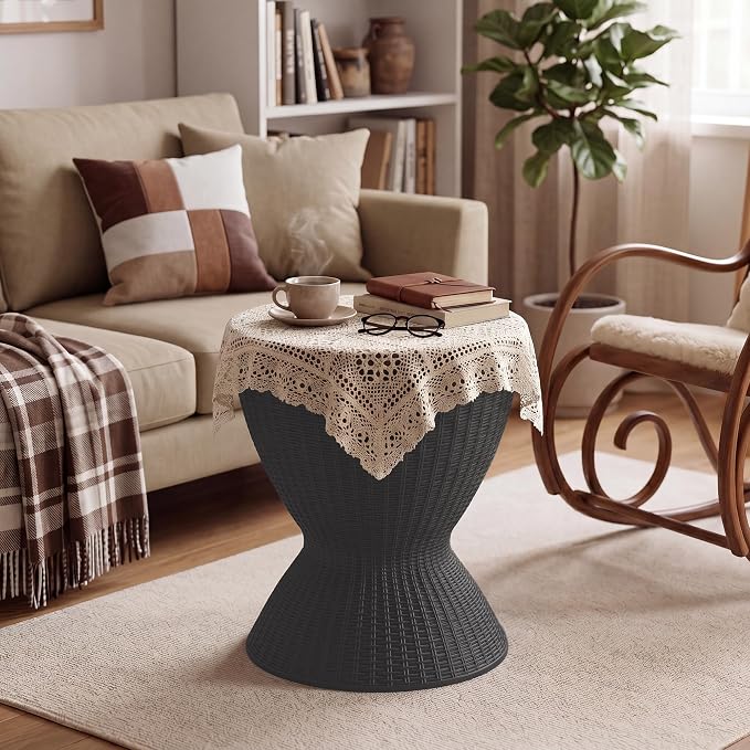 EFU Cooler Table, 8 Gallon Cooler Bar Table, Adjustable Height Multi-Functional Outdoor Cool Bar for Drinks Beer & Wine, with Drain Plug, Patio Furniture for Backyard, Pool, BBQ & Parties (Black)