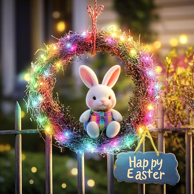 Dazzle Bright 300 LED Easter String Lights, 100 FT Colorful Connectable Waterproof String Lights Clear Wire with 8 Modes, Easter Decorations for Indoor Outdoor Party Yard Garden (Pastel)
