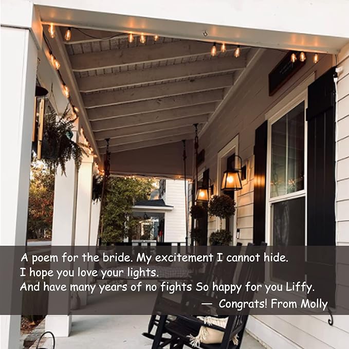 White Outdoor String Lights Waterproof 100FT Patio Lights for Wedding Yard | 100FT Connectable White Outside Lighting,52 Plastic Dimmable Edison Bulb for Backyard Bistro Porch Garden Gazebo Balcony Deck