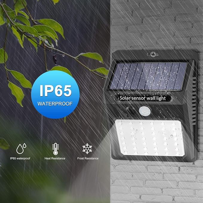 Solar Lights Outdoor [10 Pack /3 Working Mode], Solar Security Lights Solar Motion Sensor Lights Wireless IP 65 Waterproof Outdoor Lights for Garden Fence Patio Garage (42LED)