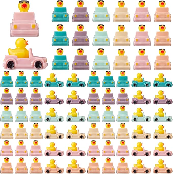 72 Pcs Mini Resin Ducks for Car Tiny Duck Miniature Duck Gifts for Vehicle Dashboard Decorations Party Favors Birthday Class Exchange Gifts
