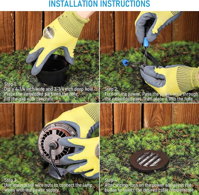LEONLITE 6-Pack Dia. 4 Inch 5CCT Well Light Grated Top Oil Rubbed Bronze | 12-24V AC/DC, CRI90, 1800K/2700K/3500K/4000K/5000K, Landscape LED In Ground Outdoor, Low Voltage Garden Landscaping, Aluminum