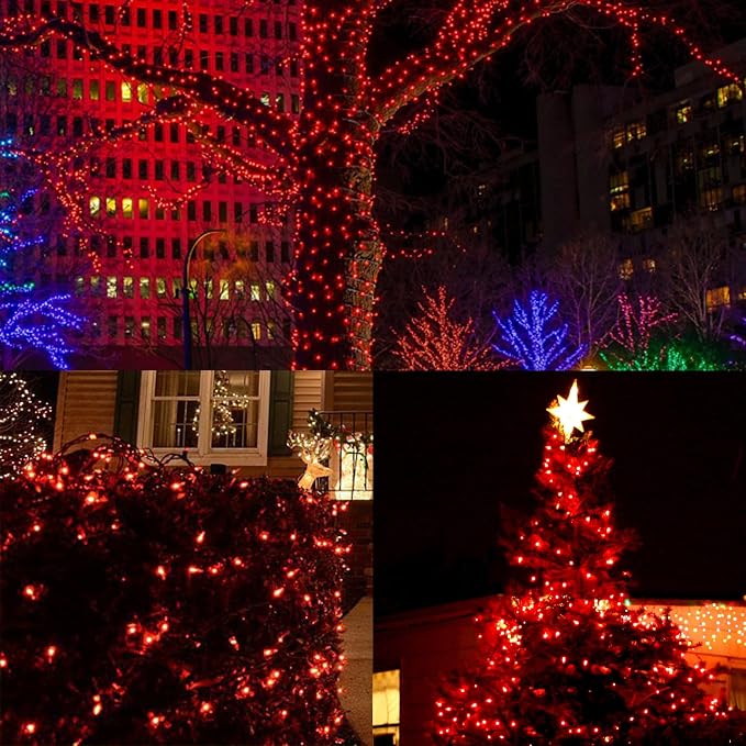 LJLNION 3 Sets Valentines Lights, 150 Count 33 FT Each Mini String Lights, Green Wire Fairy Light, 120V UL Certified Connectable Christmas Tree Light for Holiday Winter Patio Party Outdoor Decor, Red
