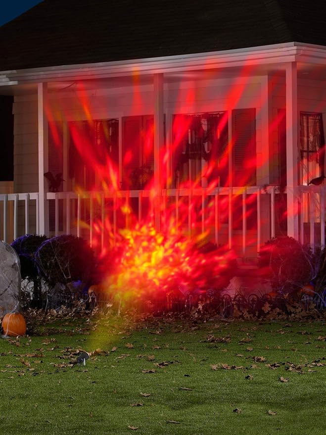 Gemmy 966237 LED Outdoor Fire and Ice Lightshow, Orange