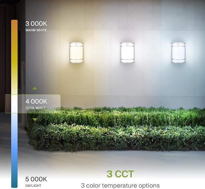ASD 10 Inch Motion Sensor LED Outdoor Sconce Lights - 15W 120-277V 3000K 4000K 5000K Nickel Exterior Lighting Fixtures, Exterior Lights for House, Modern Patio Wall Light Fixture ETL, 4 Pack