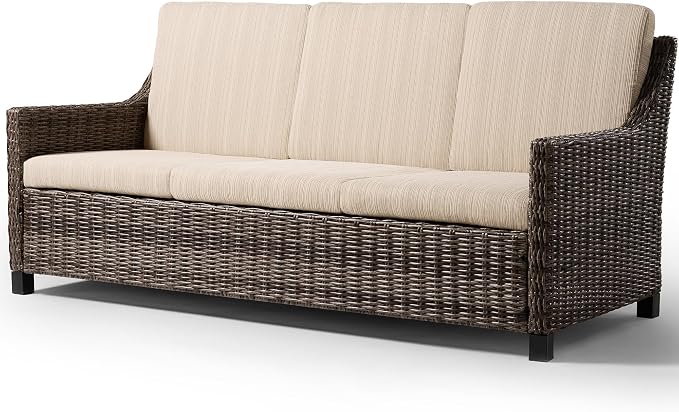Wicker Patio Conversation Set, Outdoor Patio Furniture Set with Deep Seating, Wide Armrests & Thick Cushions, All-Weather Outdoor Furniture Set for Patio, Porch, Deck & Backyard