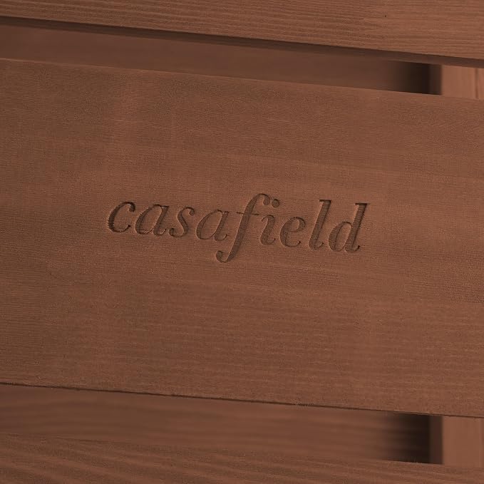 Casafield Adirondack Side Table, Cedar Wood Outdoor End Table with Shelf for Patio, Deck, Lawn and Garden - Espresso