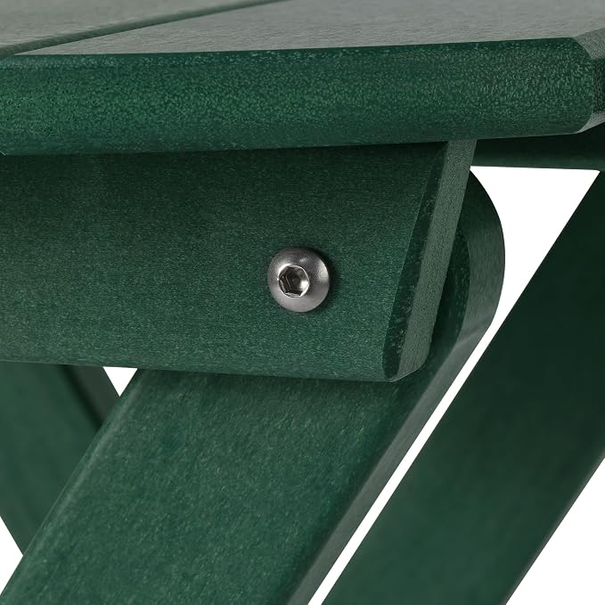 Costaelm Outdoor Bistro Table, Patio Round Portable Folding Bar Height Table Tall Balcony Pub Small High Top for Front Porch Deck, Backyard, Garden, Dark Green