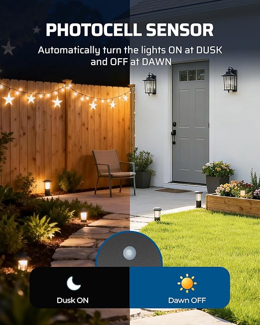 DEWENWILS 200W Low Voltage Landscape Transformer, Outdoor Weatherproof Transformer with Timer and Photocell Sensor, 120V AC to 12V AC for Landscape Lighting, LED Path Lights, Spotlights,ETL Listed