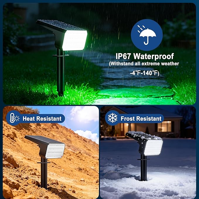 LANSOW Solar Spot Lights Outdoor Color Changing, 8Pack/7 Modes Waterproof Solar Christmas Landscape Spotlights, LED Solar Powered Flood Lights for Yard Garden Pathway Outside Halloween, Auto ON/Off