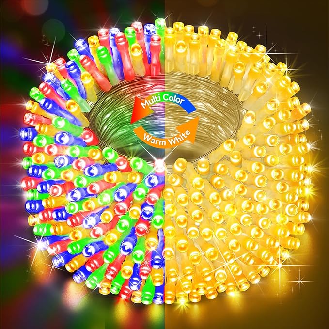 403FT 1000 LED Christmas Lights Outdoor, Color Changing String Lights with 11 Modes and Timer Memory Function for Xmas Tree Wedding Party Holiday Decor (Warm White to Multicolor)