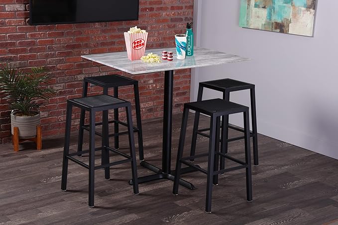 Holland Bar Stool Co. 32" Diameter Black Marble, Indoor/Outdoor All-Season EuroSlim Table Top