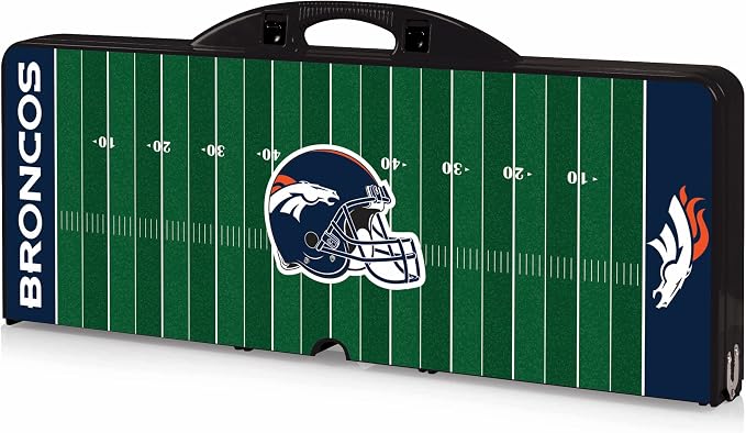 PICNIC TIME NFL Picnic Table Portable Folding Table with Seats and Umbrella