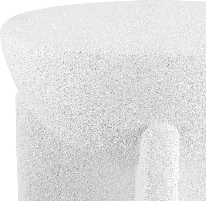 JONATHAN Y Brady Indoor/Outdoor Accent Table & Garden Stool, Minimalist Geometric Weather Resistant Sculptural Side Table for Patio, 17.75" x 16.25", White Frosted TBL1109B