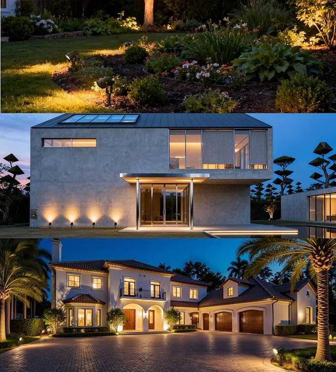 Low Voltage Landscape Lights 5W 500LM 12V 24V Outdoor LED Landscape Lighting 3000K Warm White IP66 Waterproof Garden Pathway Lights Yard Lawn Spotlights with Connectors (8 Pack)
