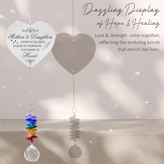 Aluminum Ornament Suncatcher - Christmas Mother's Day Birthday Gift for Women - Mothers and Daughters Keepsake - Heartfelt Gifts for Mom, Grandma, Nana, Mama, Daughters, Granddaughters