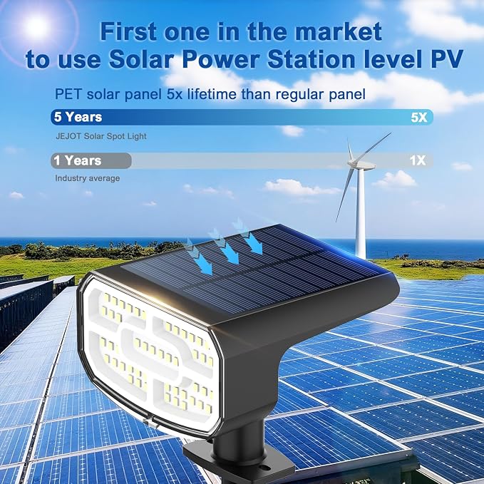 JEJOT Solar Spot Lights Outdoor Waterproof,8 Pack,8 Lighting Modes Solar Spotlights, Solar Lights for Yard Garden Lawn Landscape,Multicolor