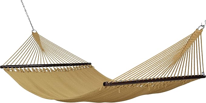 Jumbo Caribbean Hammock and Metal Tribeam Stand (TAN)