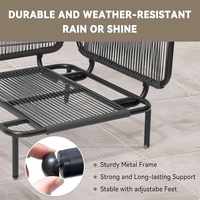 Crestlive Products Outdoor Patio Furniture Set with Coffee Table, 8 Seater Modular Oversized Patio Conversation Set with Cushions, Modern Sectional for Backyard, Deck, Porch, or Poolside