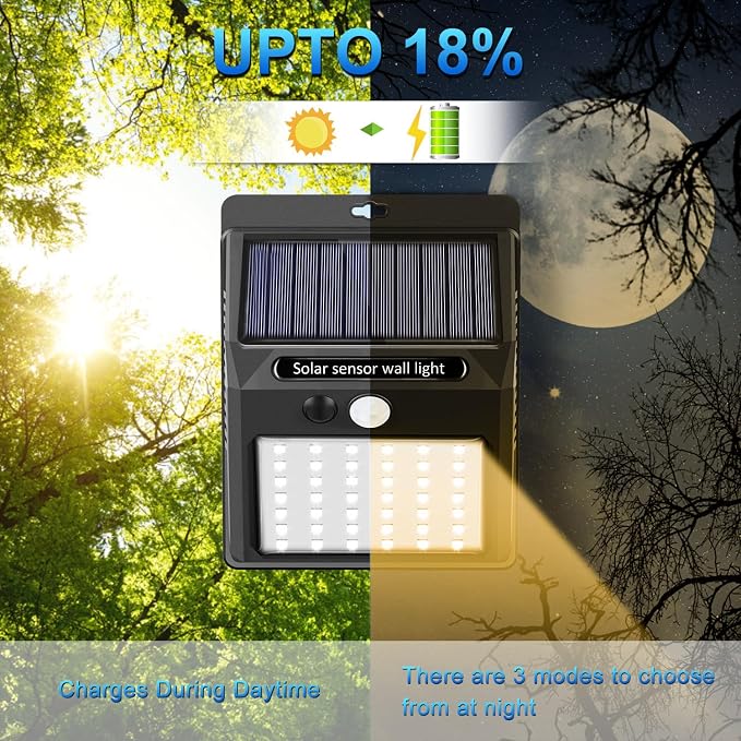 Solar Lights Outdoor, 10 Pack Solar Motion Sensor Outdoor Lights with 3 Lighting Modes, IP65 Waterproof Solar Fence Lights for House (Warm White)