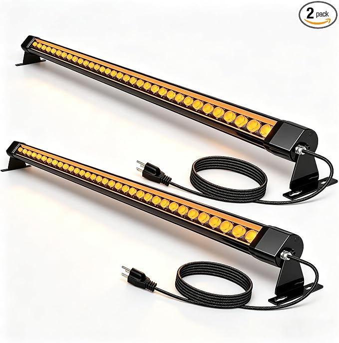 2Pack 72W Wall Washer Light 4FT 2700K 120V IP67 Waterproof Plug-in | Outdoor LED Light Bar/Lifespan 50K Hr/150° Adjustable/Gardens Christmas Halloween Commercial Building Garages Backyard Stage