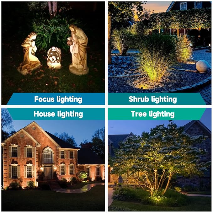Solid Brass Outdoor Landscape Spotlights, 12V Heavy Duty Low Voltage LED Spot Light Waterproof for Garden and Yard Up Lighting, Classic Bronze Accent Light Fixture Without MR16 Bulb, 6 Pack