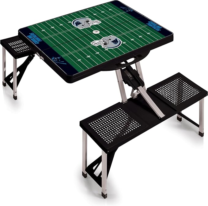 PICNIC TIME NFL Picnic Table Portable Folding Table with Seats and Umbrella