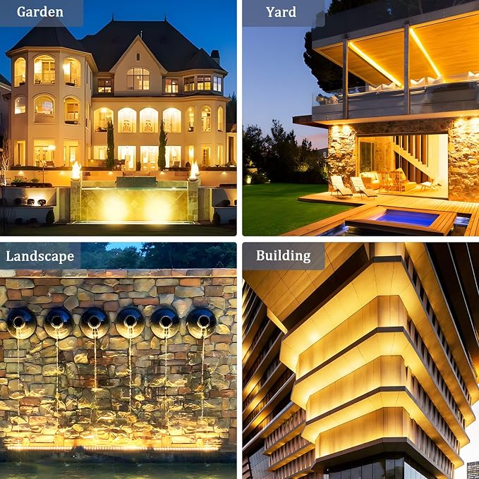 2Pack 72W Wall Washer Light 4FT 2700K 120V IP67 Waterproof Plug-in | Outdoor LED Light Bar/Lifespan 50K Hr/150° Adjustable/Gardens Christmas Halloween Commercial Building Garages Backyard Stage
