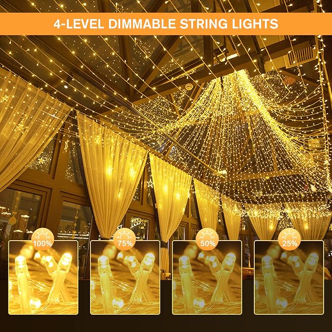 JMEXSUSS 500 LED Color Changing Christmas Lights | 163FT Warm White & Multicolor String With Remote, Plug-in for Tree House Indoor Outdoor Xmas Decor