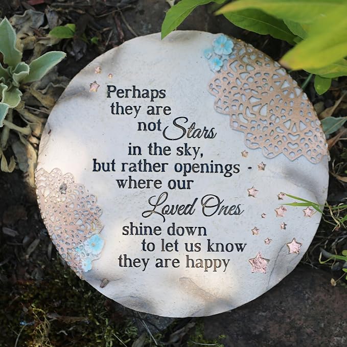 Pavilion Gift Company - Stars in the Sky - Garden Stone Bereavement Grief Loss Memorial Remembrance Loved Ones Home Garden Decor Keepsake