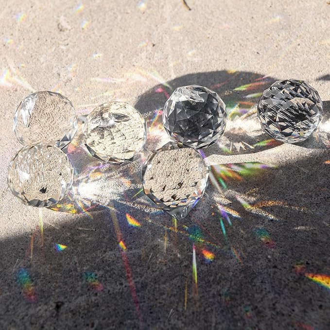 MerryNine Clear Crystal Sun Catcher Suncatcher Prism Ball Windows Hanging | 20 Pieces, 0.8"/20mm, Rainbow Maker, Crystal Beads, for Feng Shui, Home Room Decor, Indoor Windows, for Gift, DIY