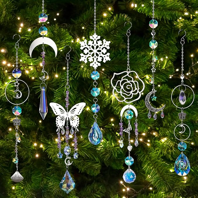 DIY Suncatchers, 400pcs Sun Catchers Supplies Kit Art and Crafts for Adults | Hanging Prism Sun Catcher with Crystals Rainbow Maker for Christmas Decor Indoor Window Home Wedding Outside Garden