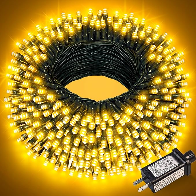 Warm White Christmas Lights Outdoor, 66FT 200 LED Christmas Tree Lights | Waterproof 8 Modes Connectable String Lights for Outside Indoor Patio Classroom Xmas Wedding Party Holiday Decorations